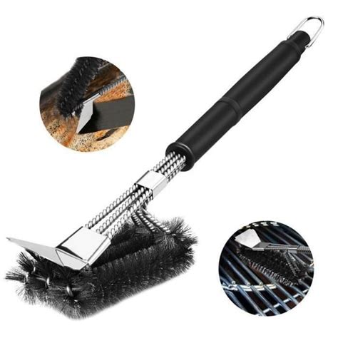 Brosse barbecue 18 amélioré 3 en 1 fil d acier inoxydable meilleur