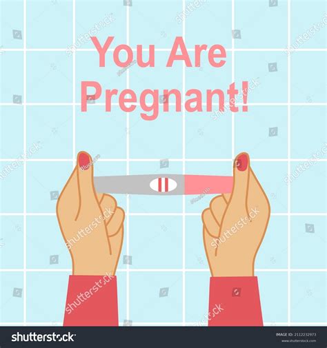 Female Hands Holding Positive Pregnancy Test Stock Vector Royalty Free