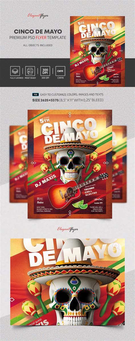 Red Bright Cinco De Mayo Premium Psd Flyer Template Premium Flyer