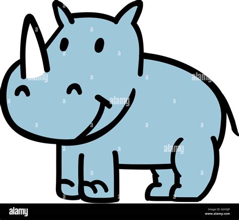 Smiling cartoon rhino Stock Photo - Alamy