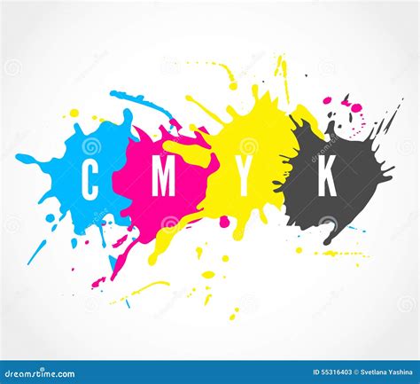 Cmyk Ink Splashes Logo Stock Vector Image 55316403