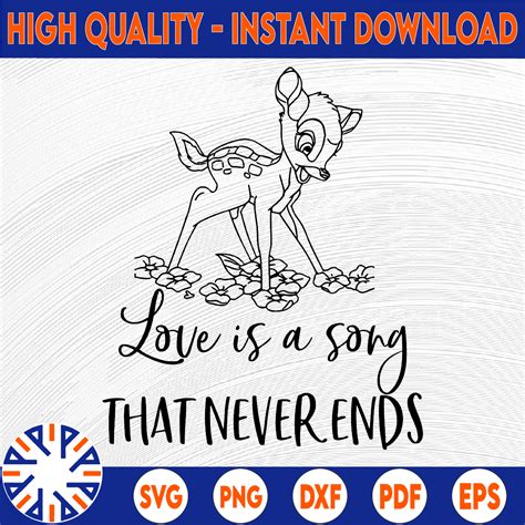 Love Is A Song That Never Ends Svg Bambi Svg Bambi Cut Fil Inspire