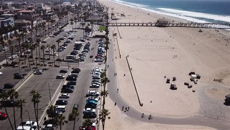 Huntington Beach Boardwalk And Pier Stock Footage Video Royalty