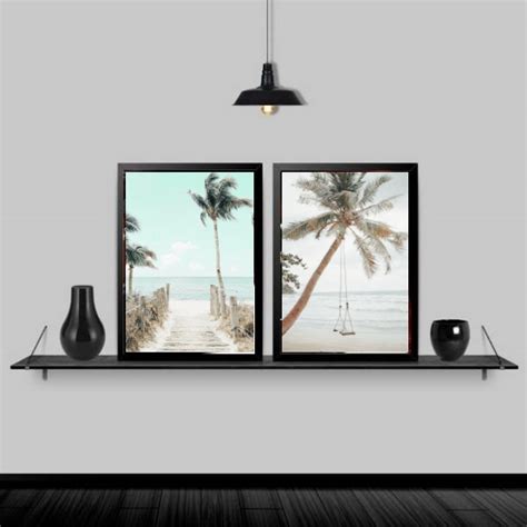 Kit 2 Quadros Fotografias Praia Nude Quadros Online