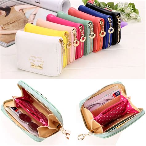 High Quality Brand Wallet Women Bowknot Small Purse Pu Artificial