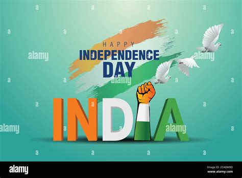 Indian happy Independence Day celebrations with stylish 3d india text ...