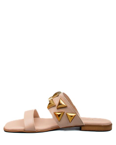 Γυναικεία δερμάτινα σανδάλια KOMIS KOMIS A213 NUDE Zakro Shoes