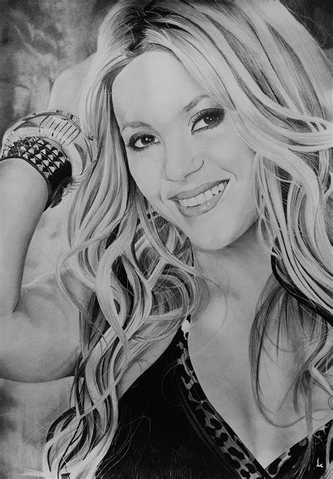 Shakira Drawing Pencil Sketch Colorful Realistic Art Images