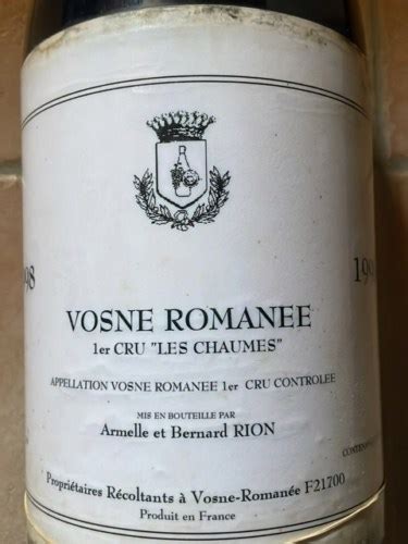 Domaine Armelle et Bernard Rion Vosne Romanée 1er Cru Les Chaumes