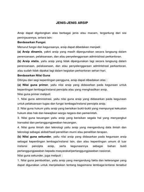 Jenis Jenis Arsip Pdf