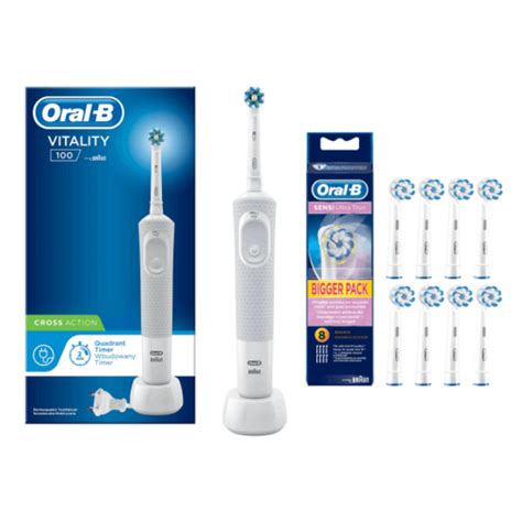 ORAL B Vitality 100 Cross Action Biały Końcówka szczoteczki ORAL B