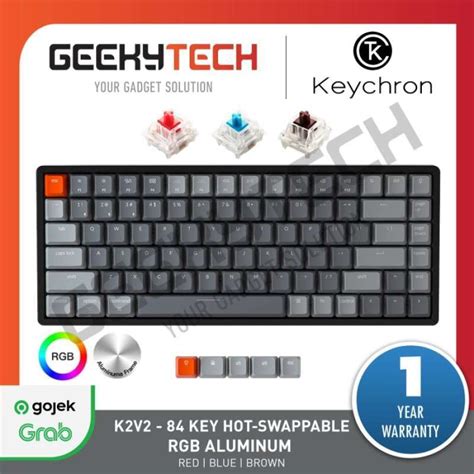 Jual BEST PROMO Keychron K V Hot Swappable RGB Backlight Aluminium Frame Brown Dark