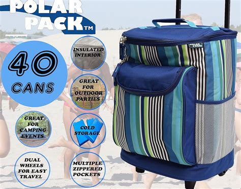 Polar Pack 40 Can Cooler On Wheels Insulated Picnic Bag