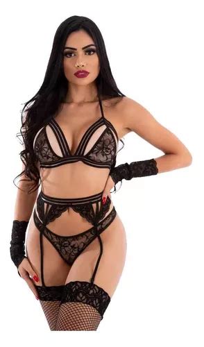 Fantasia Sexy Amante De Luxo Lingerie Sensual Renda Meia Frete Gr Tis