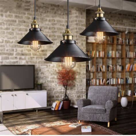 Idegu Lot De Suspension Luminaire Industrielle Vinatge Noir Lustre