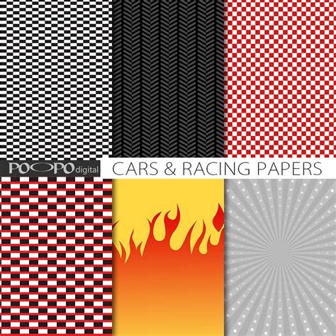 Cars Digital Paper Racing Scrapbook Pattern Car Background