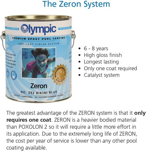 Zeron Olympic Pool Paint White 1 Gallon Two Part Epoxy Swimming