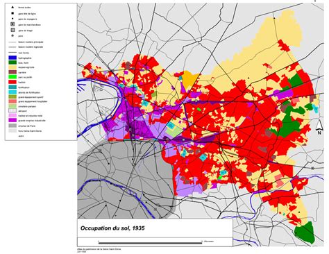 Carte Du Mode Doccupation Du Sol De La Seine Saint Denis En Au