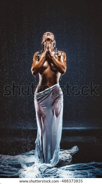 Beautiful Nude Woman Aqua Rain Stock Photo Edit Now 488373835