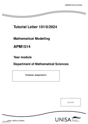 APM1513 Unisa Applied Linear Algebra Studocu