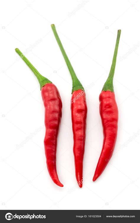 Hot Chili Pepper Or Small Chili Padi Isolated On White Backgroun Stock Photo Bentchang