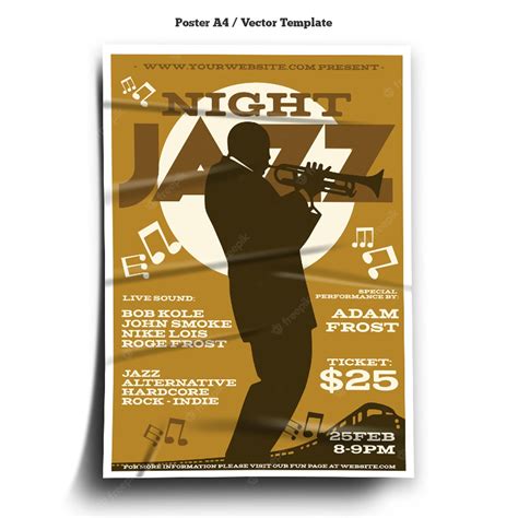 Premium Vector Jazz Night Poster Template