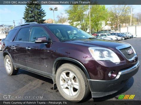 Dark Crimson Metallic 2009 GMC Acadia SLT AWD Light Titanium