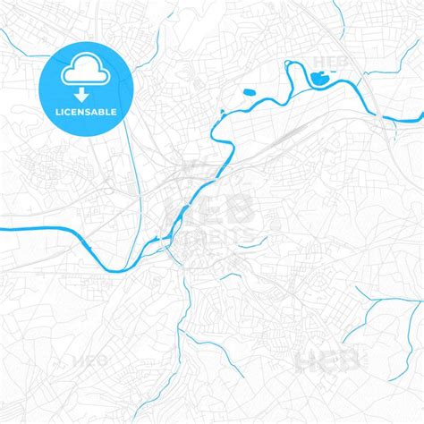 Vector Map Of Wetzlar Hesse Germany With Emphasis On Water Areas With