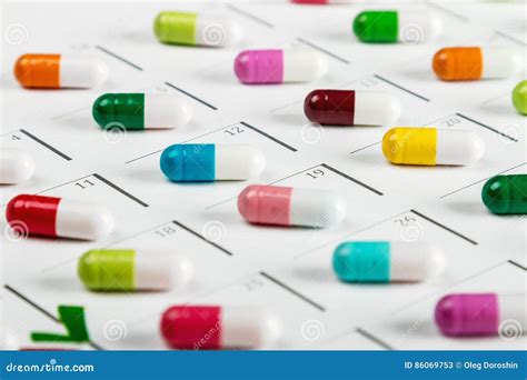 Different Color Tablets And Pills Chart Medication Stock Image Image