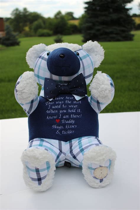 Photo Bear Made From Loved Ones Clothing Honor Loved One Etsy