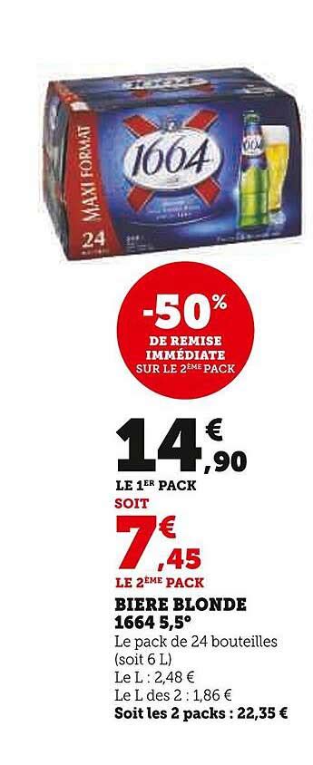 Promo Bière Blonde 1664 5 5 chez Super U iCatalogue fr