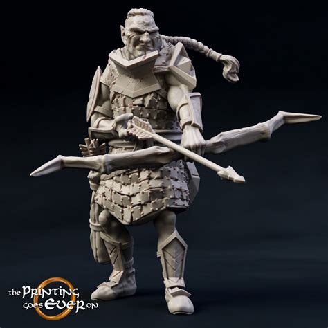 Half Orc Archer Sculpted By Printing Goes Ever On Etsy