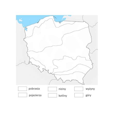 Mapa Polski Krainy Geograficzne X Cm Mata Do Kolorowania