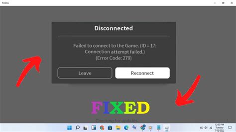 Failed To Connect To The Game Id17 Connection Attempt Failed Roblox Fix Youtube