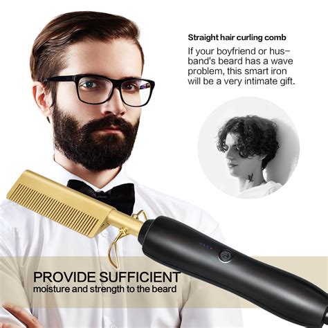 Hot Selling Electric Beard Heated Brush Kit Hair Straightener Straightening Men Quick Styler