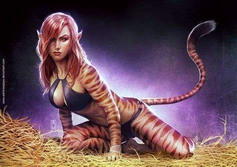 Human Tiger Hybrid Tiger Description Tigra Marvel Fantasy Women