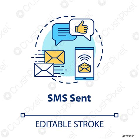 Sms sent concept icon Letter in mailbox Chat with messages - stock