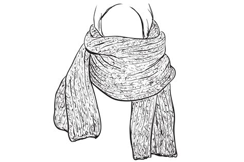 Knitted Scarf Accessories Sketch Scarf Drawing Sketches Illustration