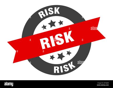 Risk Sign Risk Round Ribbon Sticker Risk Tag Stock Vector Image And Art