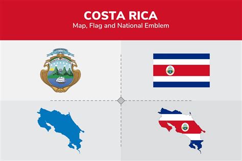 Costa Rica Flag Emblem Full