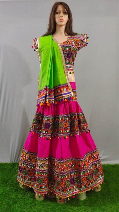 Gujarati Lehenga Choli Navratri Chaniya Choli Indian Traditional Ghagra