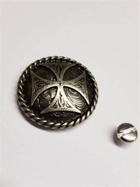 Maltese Cross Conchos Decorative Metal Conchos 1 12 Inch Etsy
