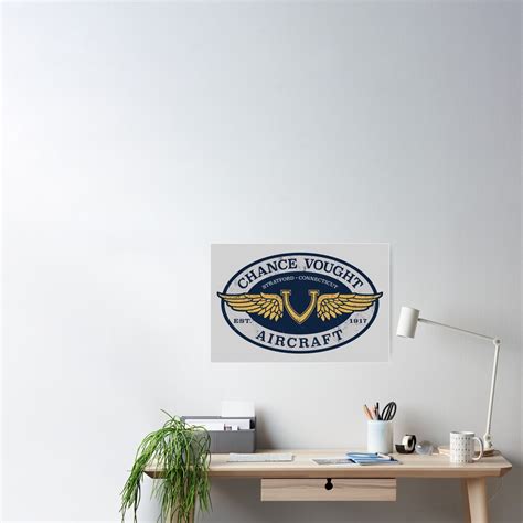 Chance Vought Aircraft Logo Poster For Sale By 909apparel Redbubble