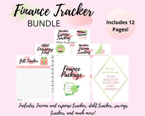 printable finance tracker printable savings tracker printable income