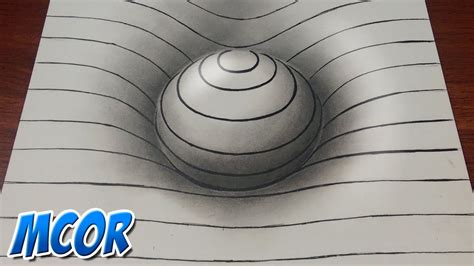 Dibujando Facil Una Esfera 3d Con Lineas Dibujos Realistas Arte De