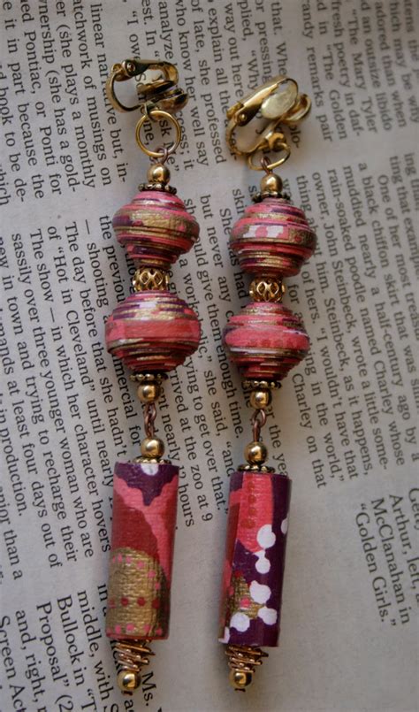 The Poetic Craftorganic And Recycled Jewelry Paper Bead Cip Earrings