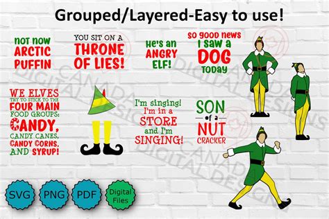 Buddy The Elf Movie Svg Elf Quotes Elf Movie Vector Png Etsy