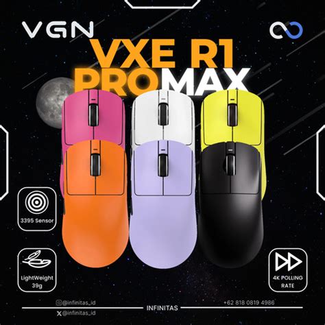 Promo VGN VXE R1 PRO MAX 4K Wireless Light Weight Gaming Mouse - Kuning ...