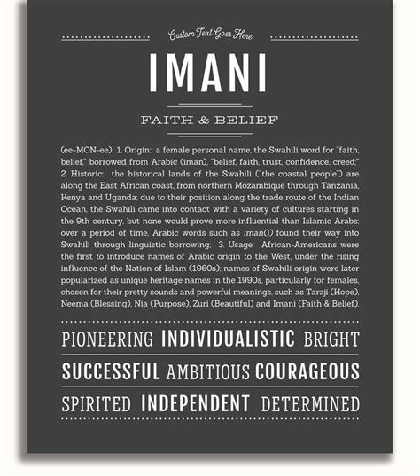 Imani Name Art Print Name Stories