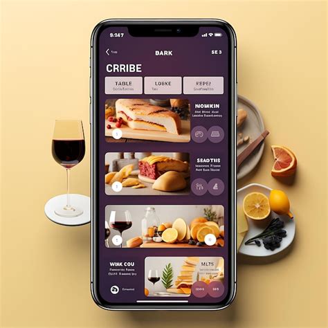 Premium Ai Image Mobile App Layout Design Of Wine And Cheese Delivery